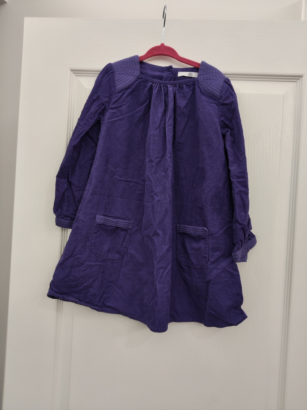 Vintage Marks & Spencer Purple Corduroy Long Sleeve Girls' Dress